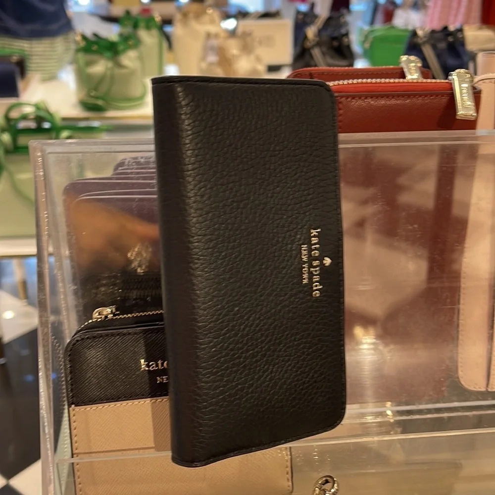 Kate Spade Dumpling Large Slim Bifold Wallet COLOR: Black